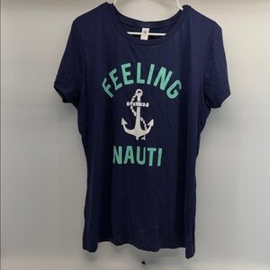Nautical Navy Tee with Anchor Graphic